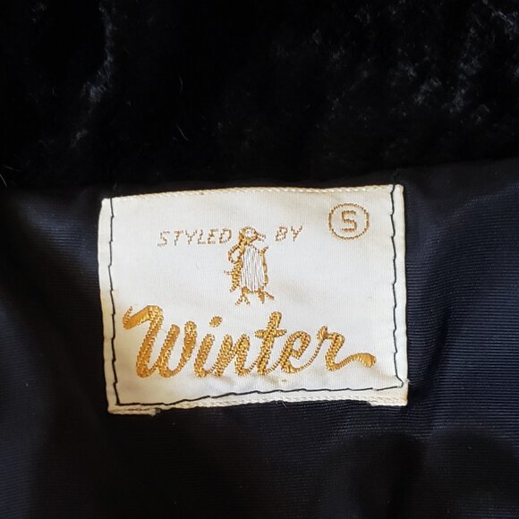 Vintage Black Faux Persian Lamb Button Up Jacket - Picture 8 of 12